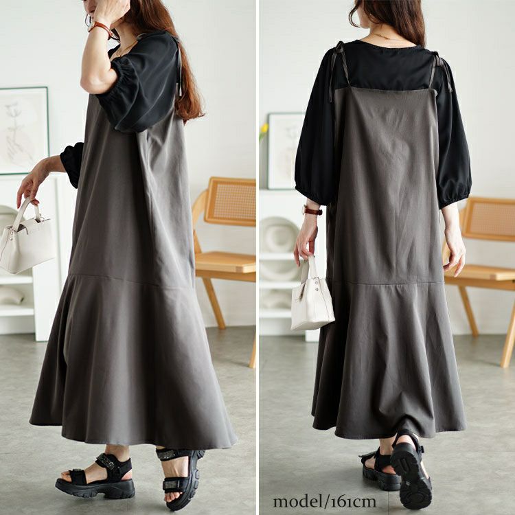 大きいサイズ レディース ブラウスドッキングマーメイドキャミワンピース　fem-511