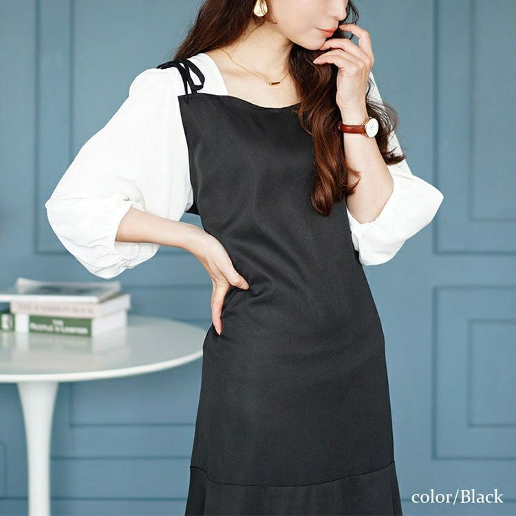 大きいサイズ レディース ブラウスドッキングマーメイドキャミワンピース　fem-511