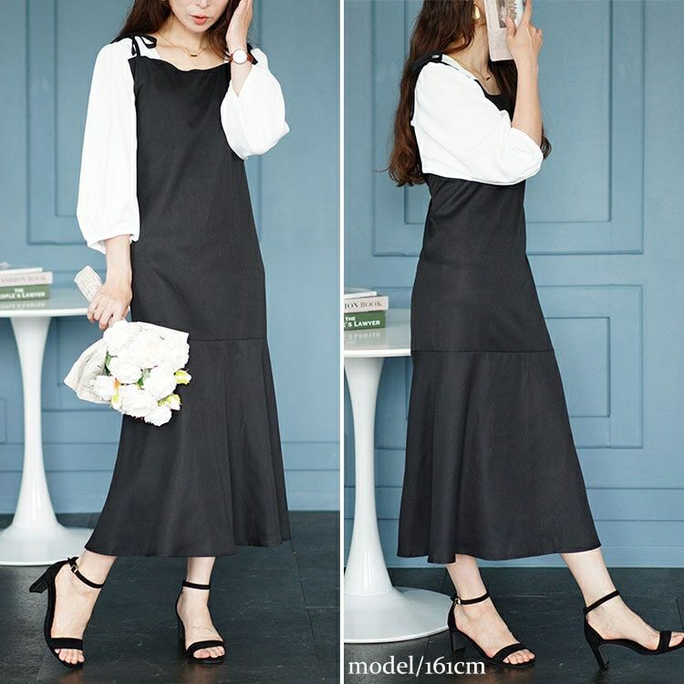 大きいサイズ レディース ブラウスドッキングマーメイドキャミワンピース　fem-511