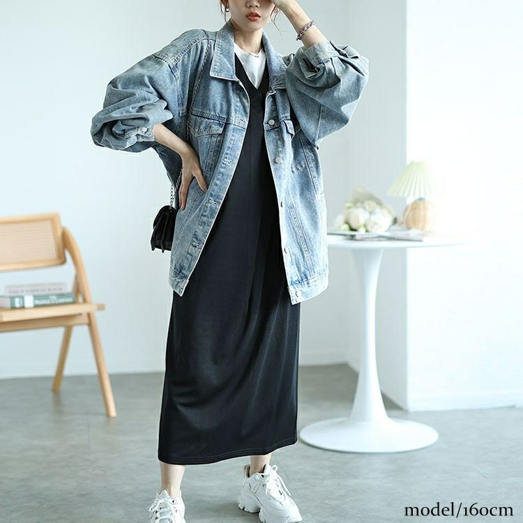 大きいサイズ レディース バックスリットフロントタックジャンパースカート　fem-503