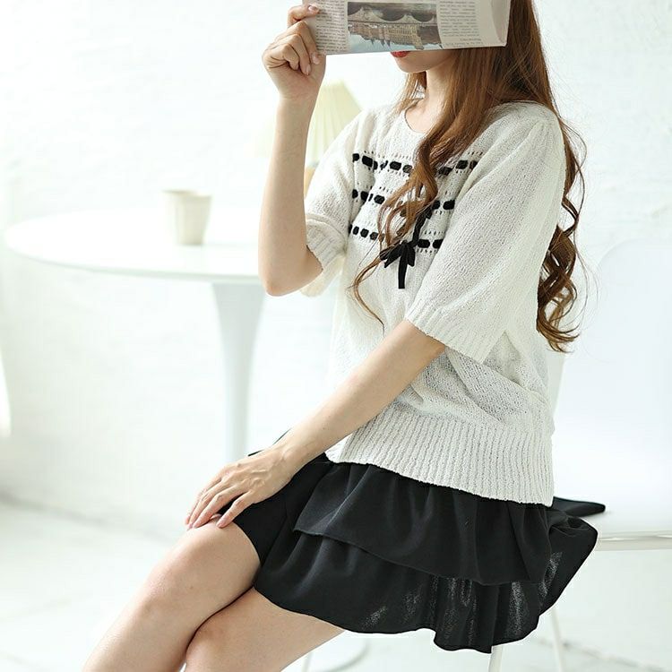 大きいサイズ レディース ティアードミニスカート　goldy-1550