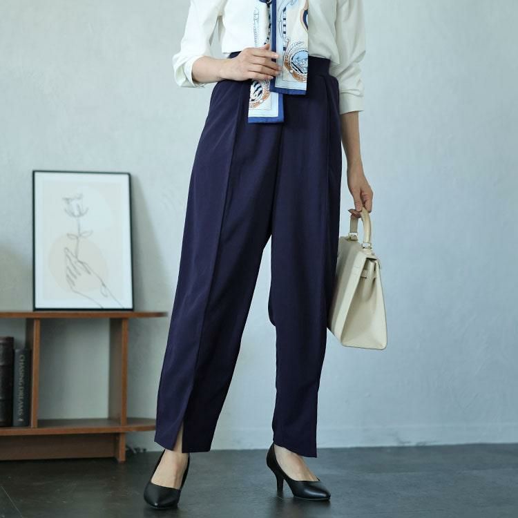 大きいサイズ レディース センタースリットテーパードパンツ mncut