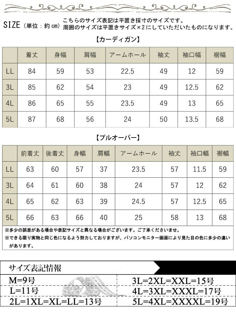 大きいサイズ レディース パールボタンロングトッパーカーディガン＆ブラウス2点セット　mncut-142542