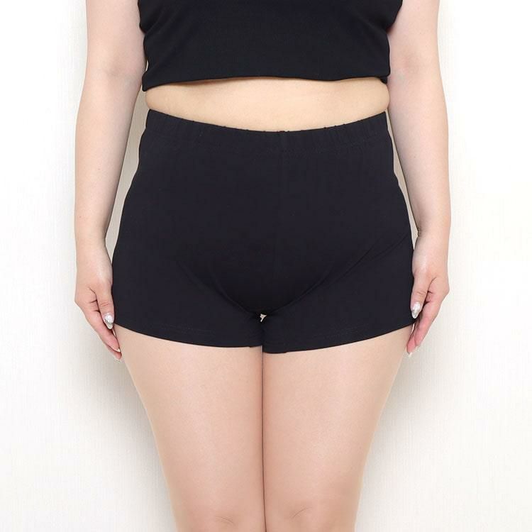 大きいサイズ レディース 1分丈スパッツ　sw-0688 【メール便可】 ブラック