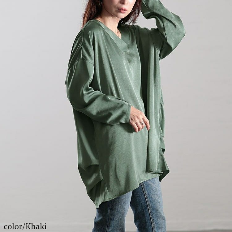 イベントセール】 大きいサイズ レディース Vネックサイドタック