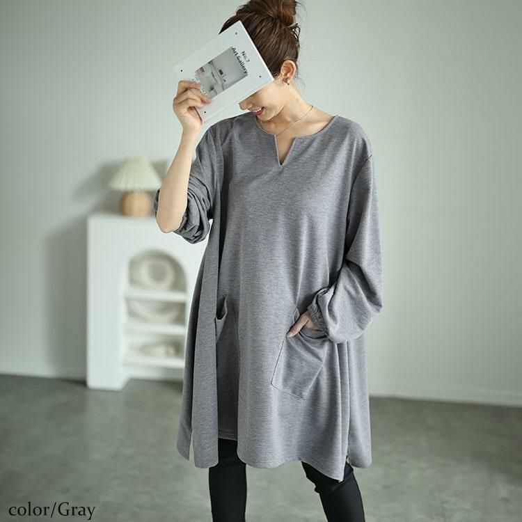 イベントセール】 大きいサイズ レディース キーネックイレヘム