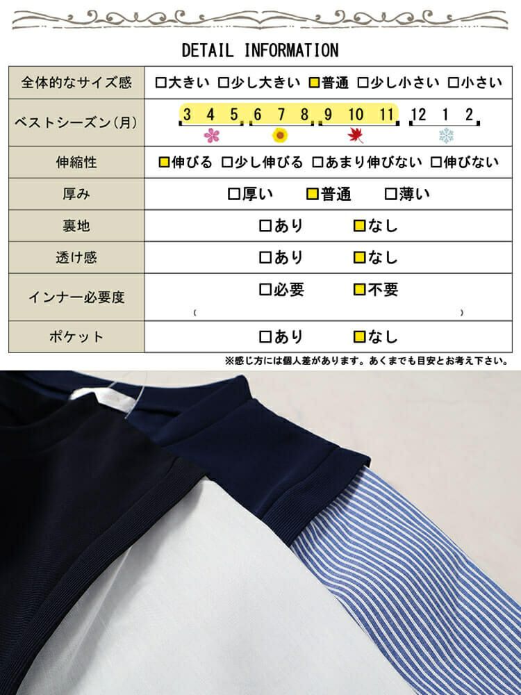 大きいサイズ レディース フェイクレイヤードキャンディスリーブチュニック　cast-5546022