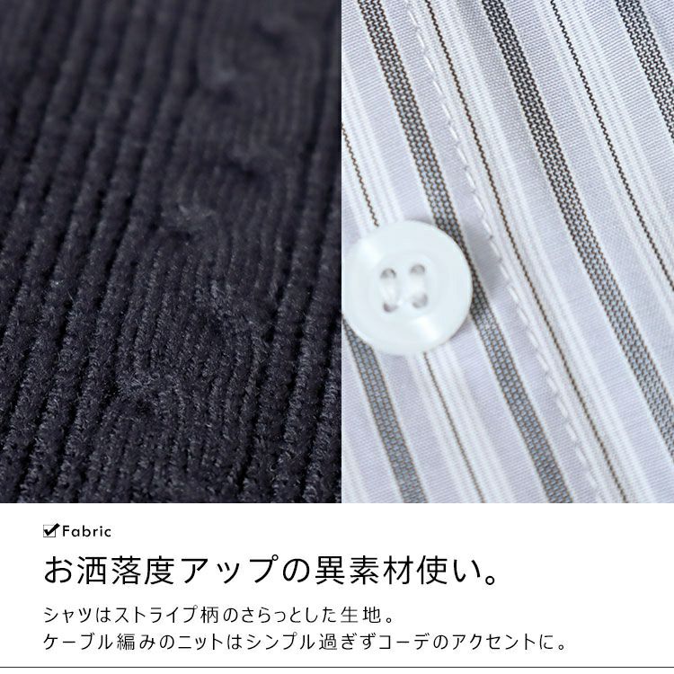 大きいサイズ レディース シャツドッキングカレッジ風ニット　goldy-1571