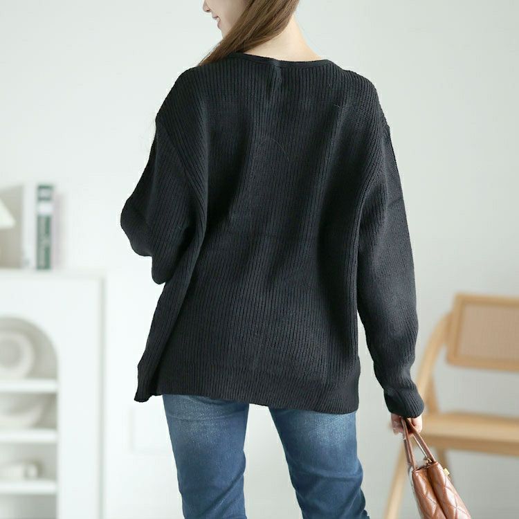 大きいサイズ レディース チェーン付きリブニット　goldy-1568