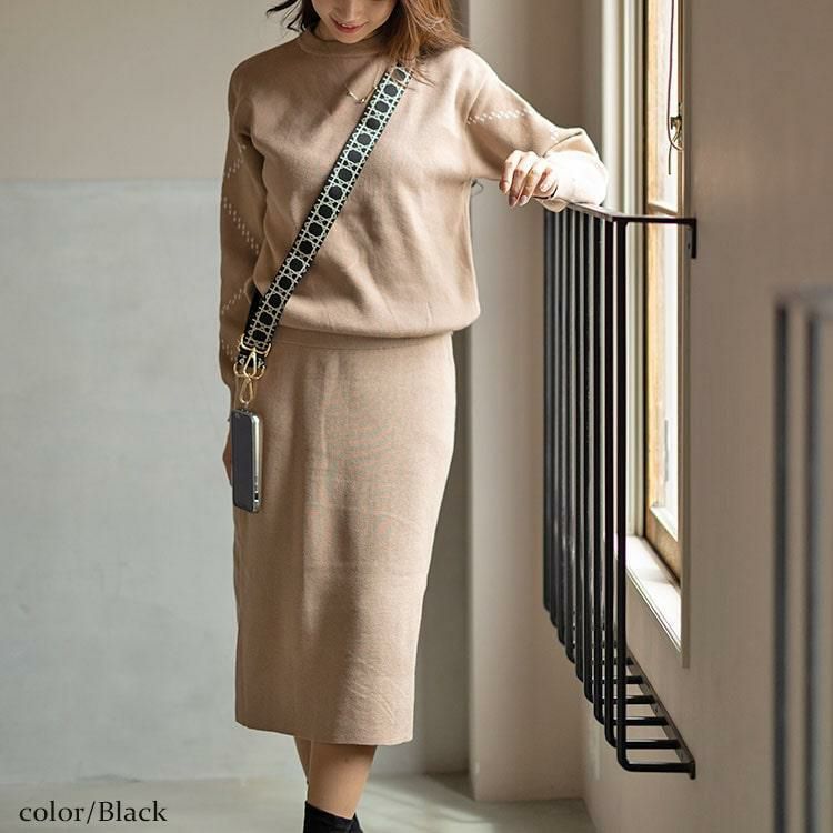 大きいサイズ レディース 幾何学柄マルチショルダーストラップ　art-002 【メール便可】 ブラック