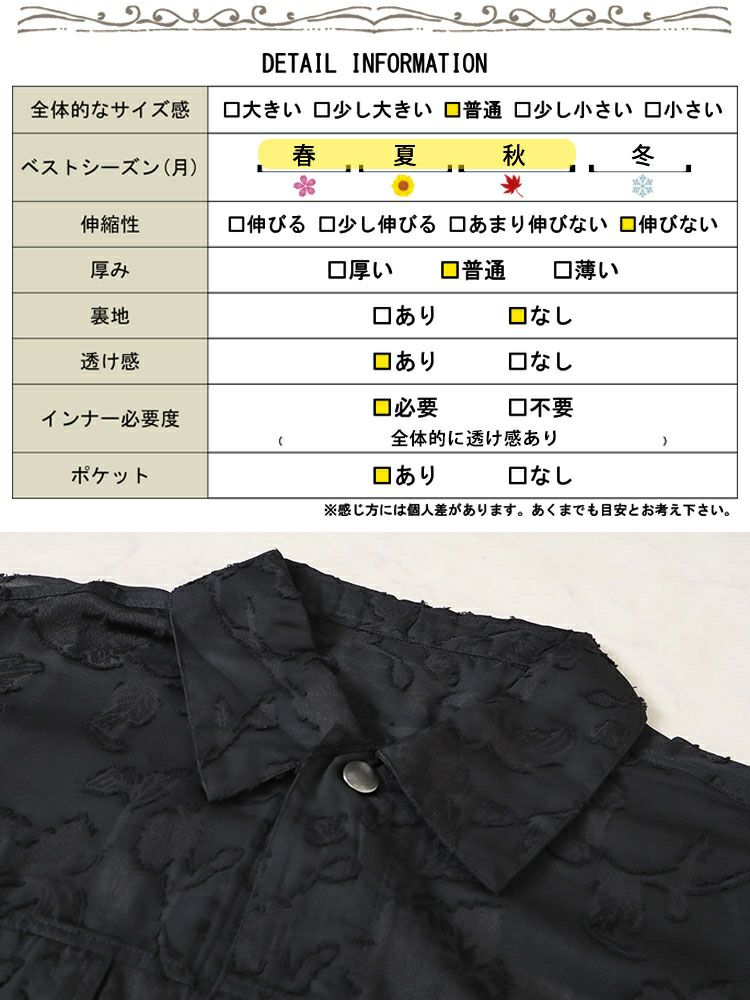 大きいサイズ レディース フラワージャガードシアージャケット　sw-0670