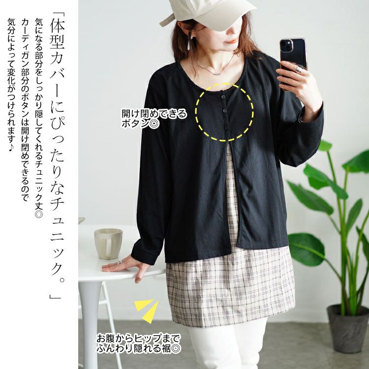 大きいサイズ レディース フェイクレイヤードチェックプルオーバー　cast-5546028