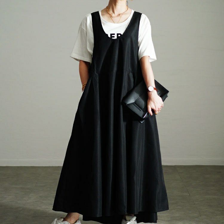 大きいサイズ レディース クロップドトップス＆フレアジャンパースカート2点セット　nw-24028