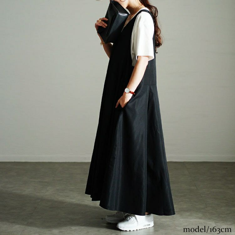 大きいサイズ レディース クロップドトップス＆フレアジャンパースカート2点セット　nw-24028