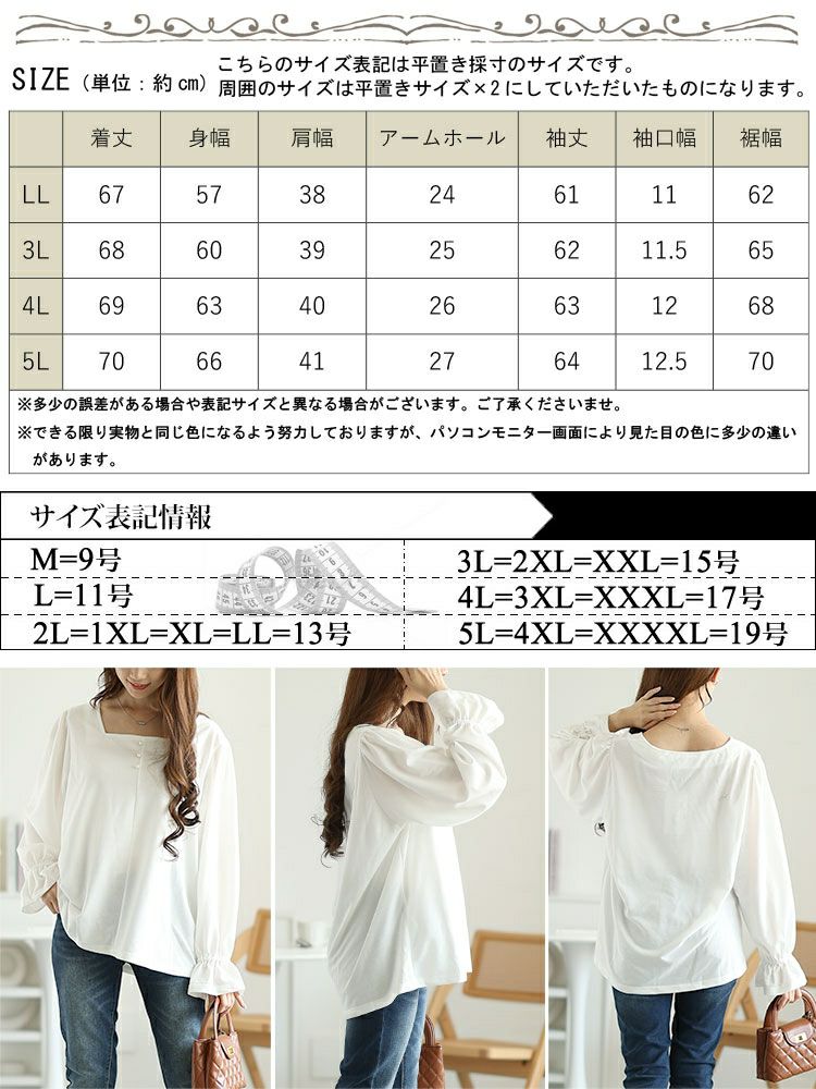 大きいサイズ レディース キャンディースリーブパールボタンカットソー　fem-535