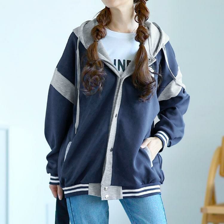 大きいサイズ レディース クマワッペン付きダンボールパーカー goldy