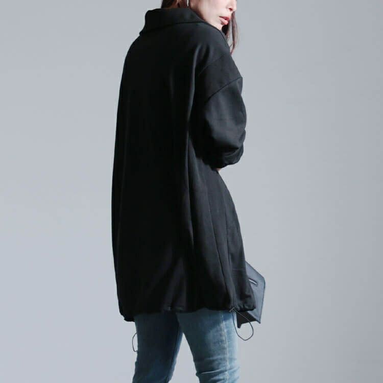 大きいサイズ レディース リブ切り替えハーフジッププルオーバー　bai-0161