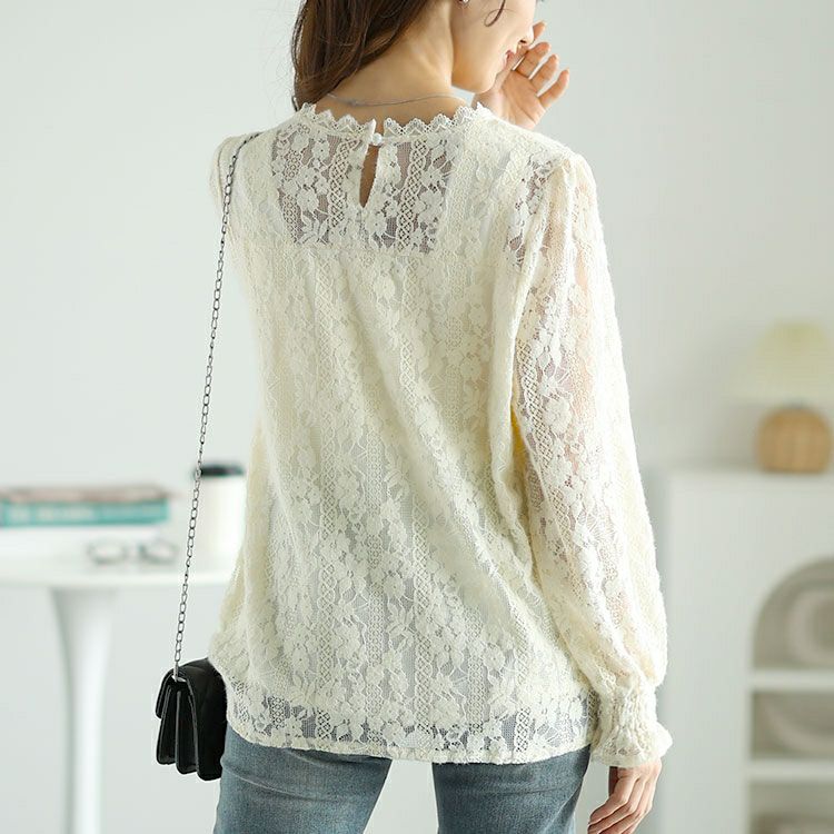 大きいサイズ レディース キャンディースリーブ総レーストップス　goldy-1607 【メール便可】