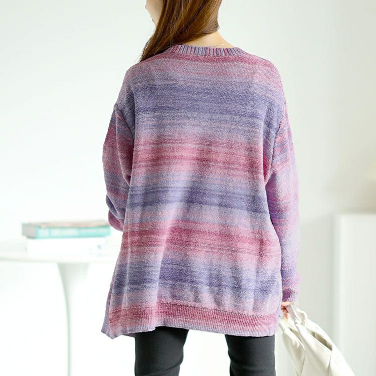 大きいサイズ レディース グラデーションVネックカーディガン goldy