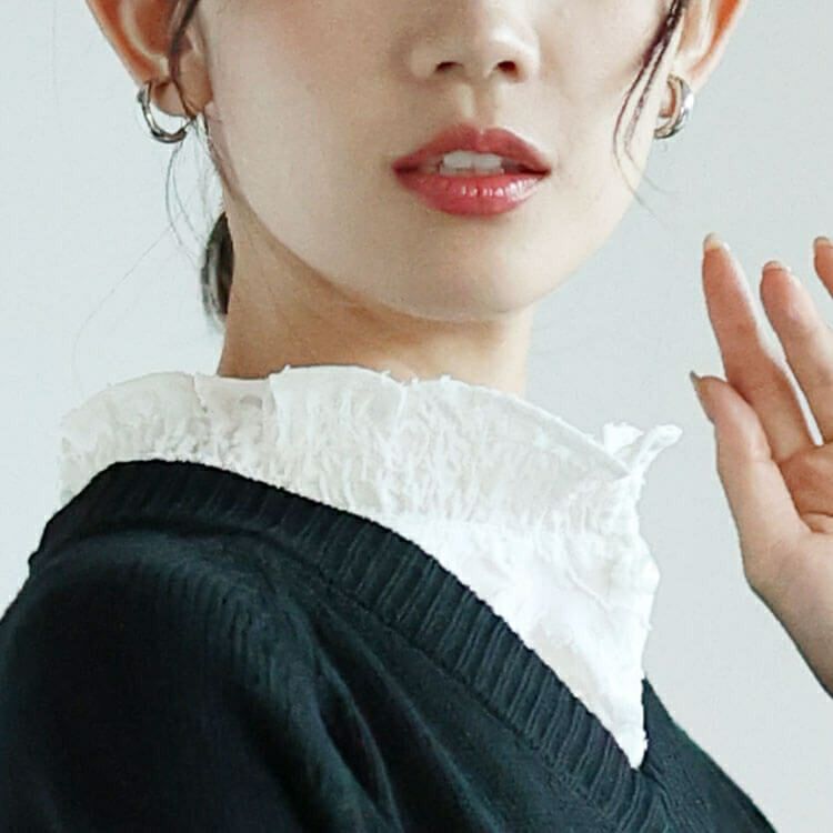 大きいサイズ レディース 花柄シアーシャーリング付け襟　cpdai-640644 【メール便可】