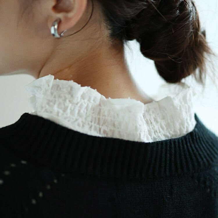 大きいサイズ レディース 花柄シアーシャーリング付け襟　cpdai-640644 【メール便可】