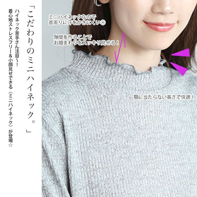 大きいサイズ レディース メローミニハイネックリブプルオーバー　cpdai-659083