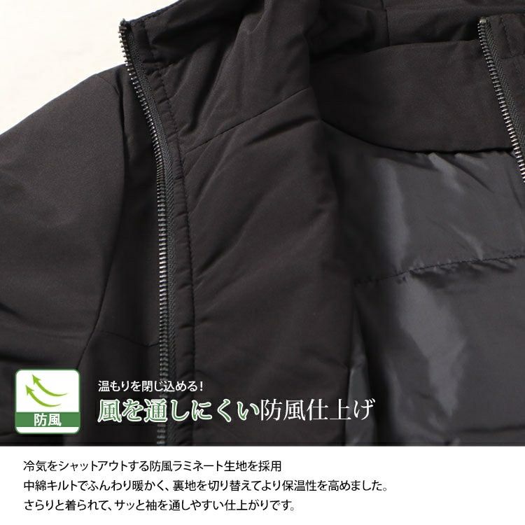 大きいサイズ レディース 中綿マウンテンパーカー　mnfk-548506