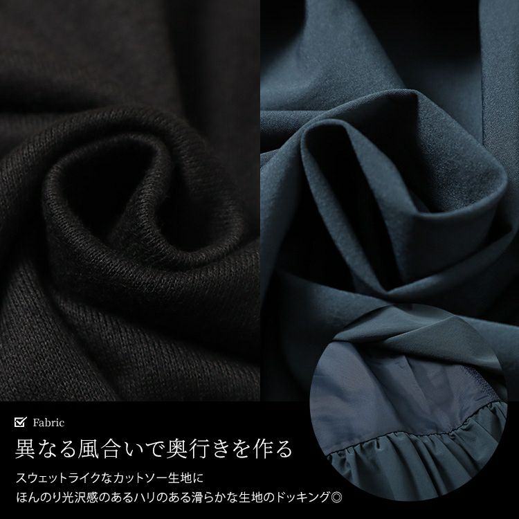 大きいサイズ レディース アシメティアードドッキングワンピース　nw-24033