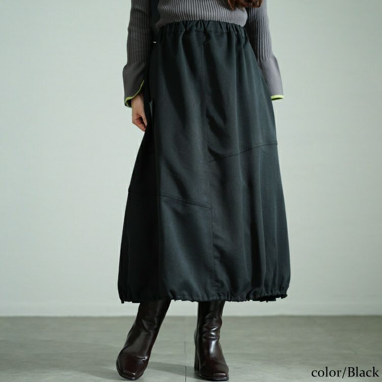 大きいサイズ レディース プリーツ切り替えバルーンスカート　nw-24031