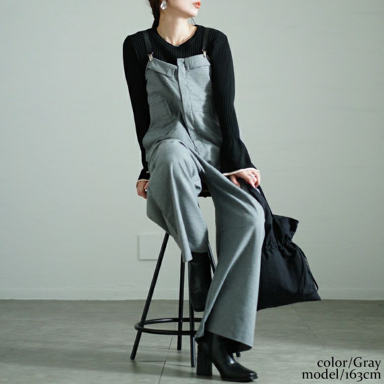 大きいサイズ レディース サスペンダー付きグレンチェックサロペット　sw-0674