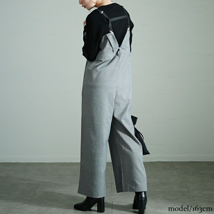 大きいサイズ レディース サスペンダー付きグレンチェックサロペット　sw-0674