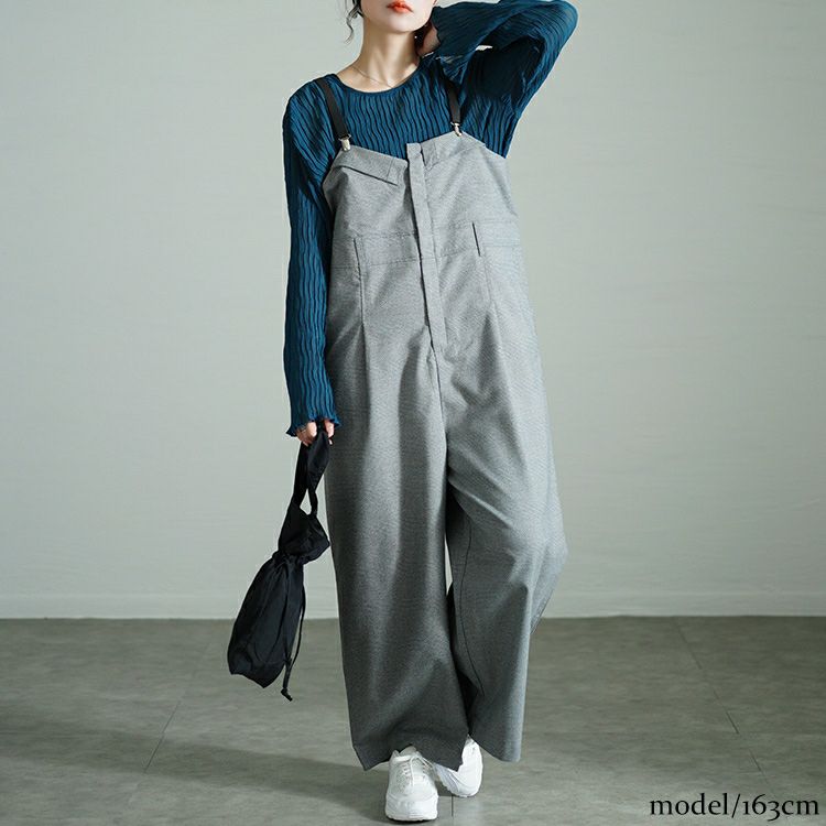 大きいサイズ レディース サスペンダー付きグレンチェックサロペット　sw-0674