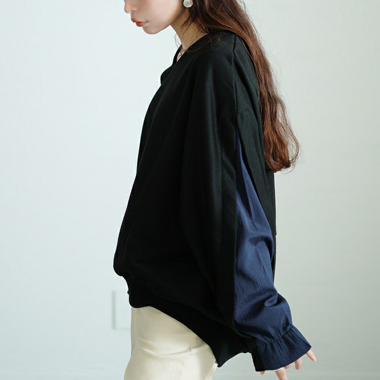 大きいサイズ レディース 切り替えスリーブドルマンプルオーバー　sw-0677