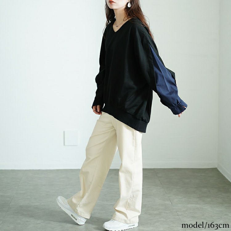 大きいサイズ レディース 切り替えスリーブドルマンプルオーバー　sw-0677