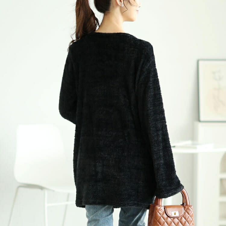 大きいサイズ レディース フロントクロスシャギーニット　jp503