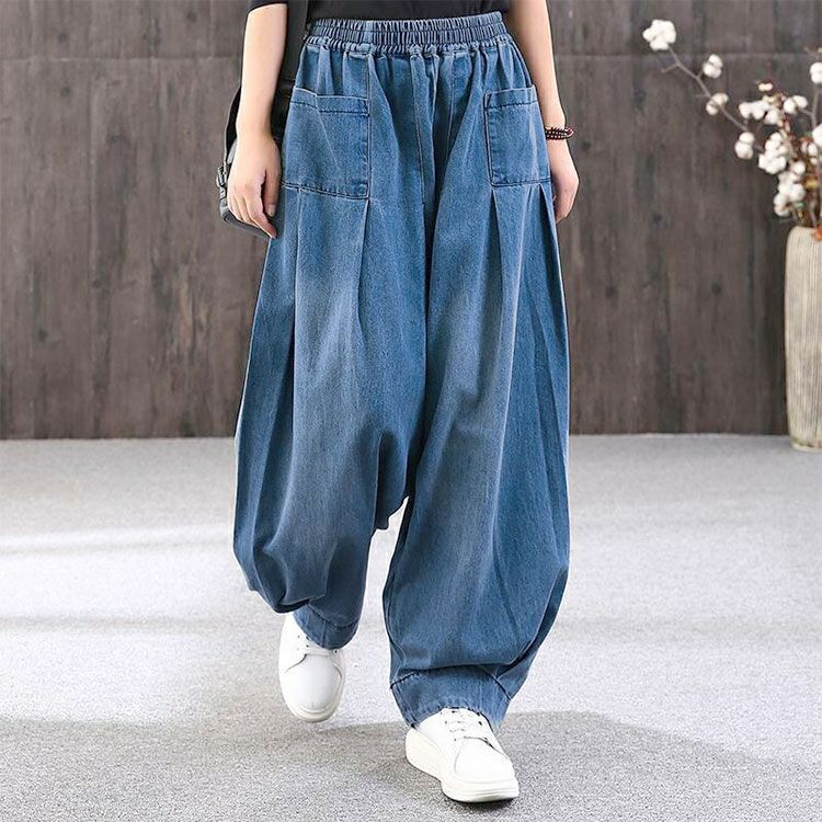 大きいサイズ レディース バルーンワイドデニムパンツ　goldy-1606