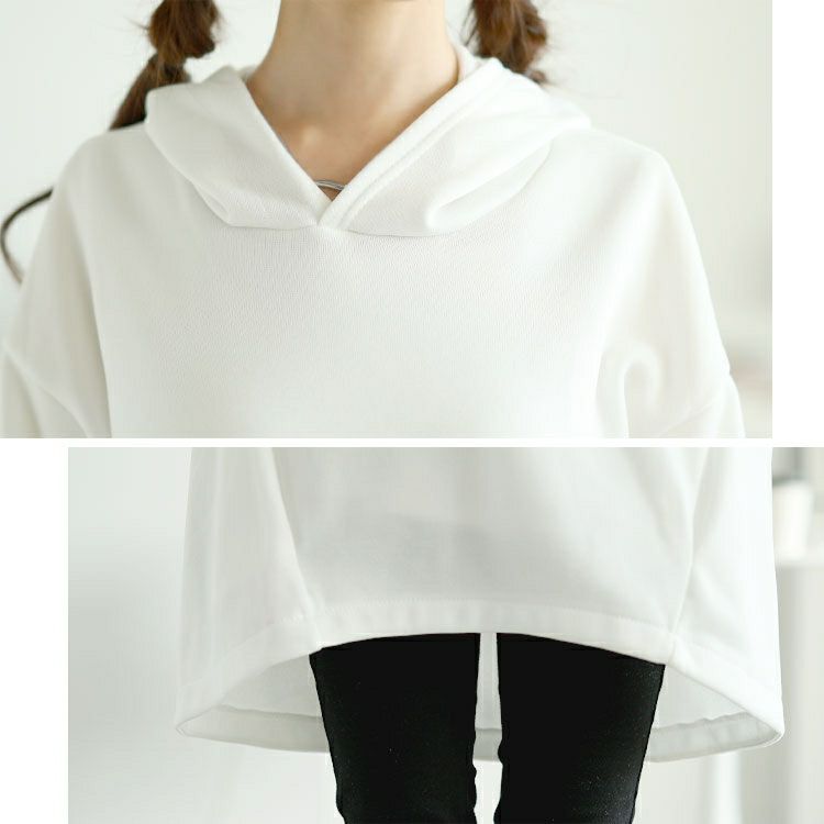 大きいサイズ レディース 裏起毛ゆるコクーンパーカーチュニック　goldy-1603