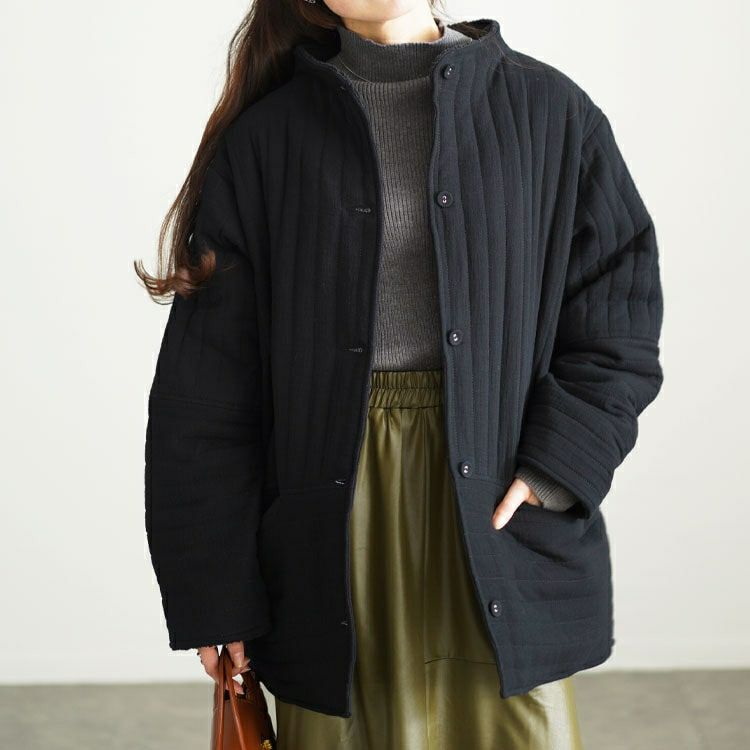 大きいサイズ レディース 軽量ガーゼキルティング中綿ジャケット　nw-24043