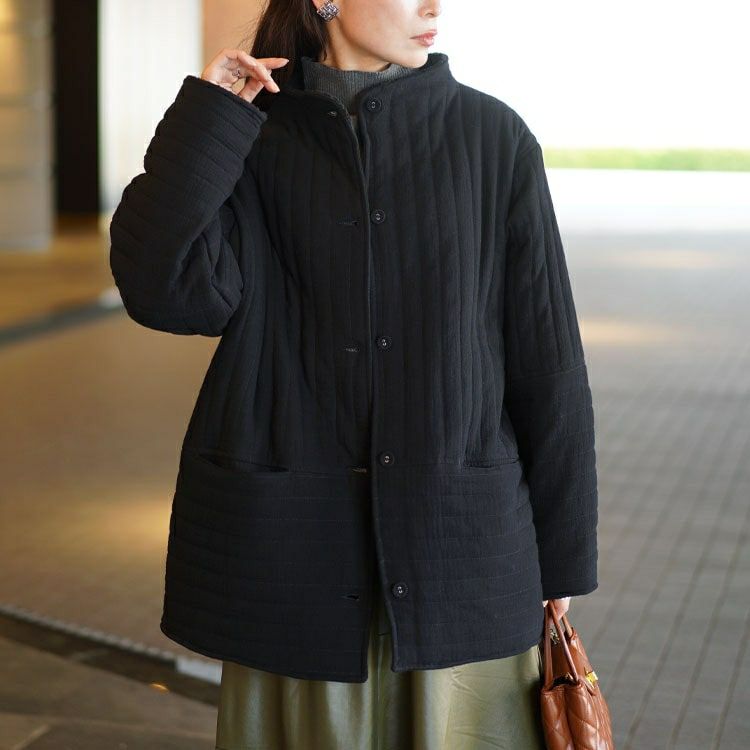 大きいサイズ レディース 軽量ガーゼキルティング中綿ジャケット　nw-24043