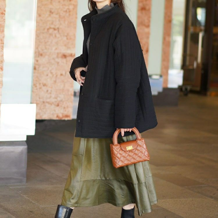 大きいサイズ レディース 軽量ガーゼキルティング中綿ジャケット　nw-24043