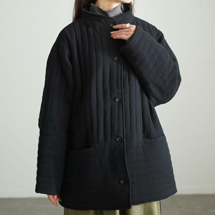 大きいサイズ レディース 軽量ガーゼキルティング中綿ジャケット　nw-24043