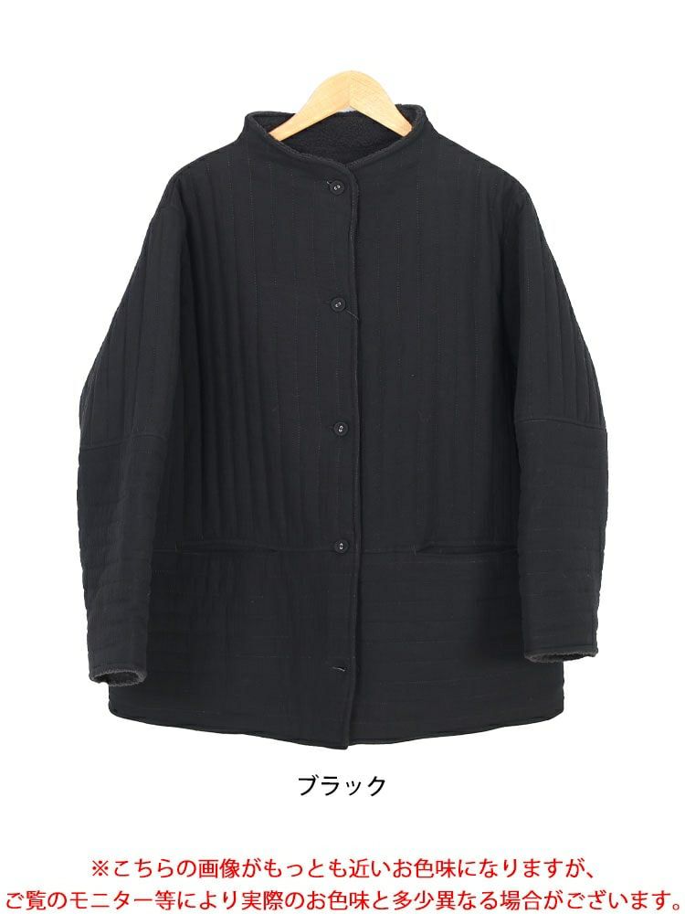 大きいサイズ レディース 軽量ガーゼキルティング中綿ジャケット　nw-24043