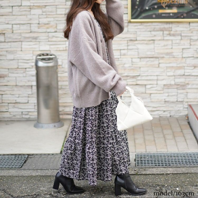 大きいサイズ レディース 小花柄ティアードマキシワンピース　maru-30087