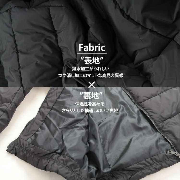 大きいサイズ レディース 撥水防風保温サイド切り替えファイバーダウンコート　mnfk-548808