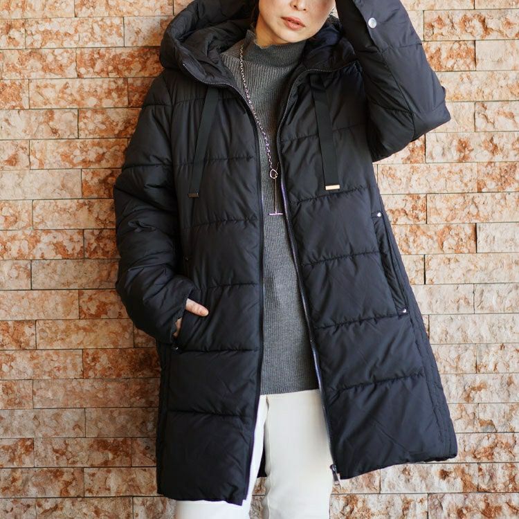 大きいサイズ レディース 撥水防風保温サイド切り替えファイバーダウン