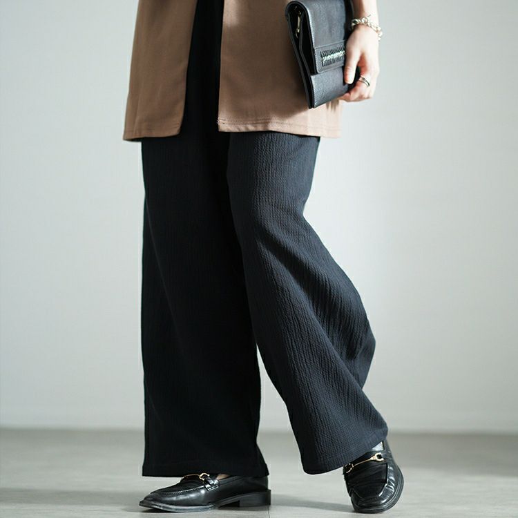 大きいサイズ レディース 発熱裏起毛フクレジャガードワイドパンツ　sw-0693