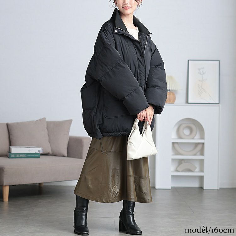 大きいサイズ レディース スタンドリブ中綿モンスタージャケット　maru-30070