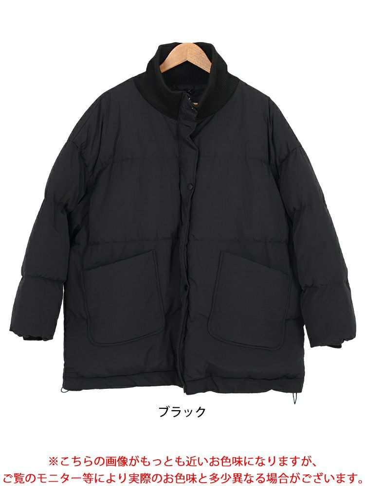 大きいサイズ レディース スタンドリブ中綿モンスタージャケット　maru-30070