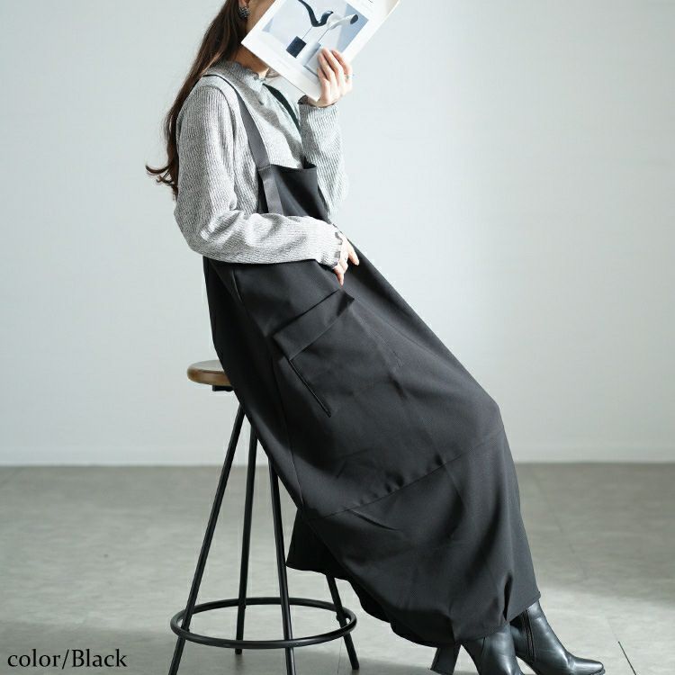 大きいサイズ レディース バックタックコクーンジャンパースカート　sw-0687