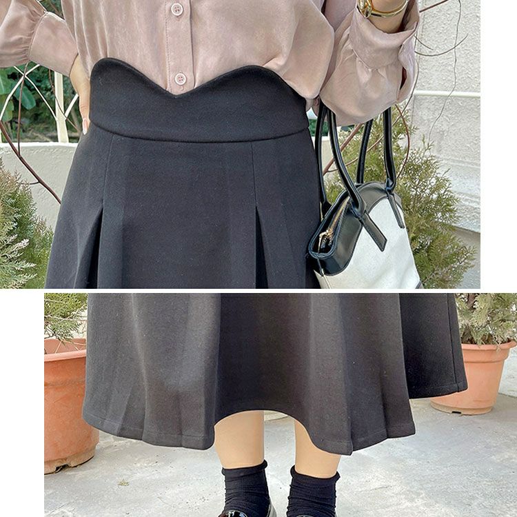 大きいサイズ レディース ハイウエストロングフレアスカート　goldy-1596